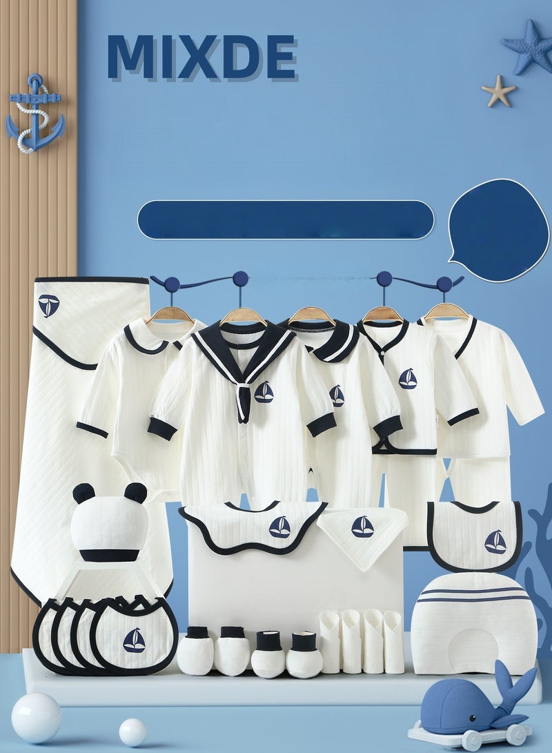 MIXDE 26 pieces of baby clothing set, newborn gift box, spring and summer newborn baby supplies collection, newborn full moon meeting gift - Image 1
